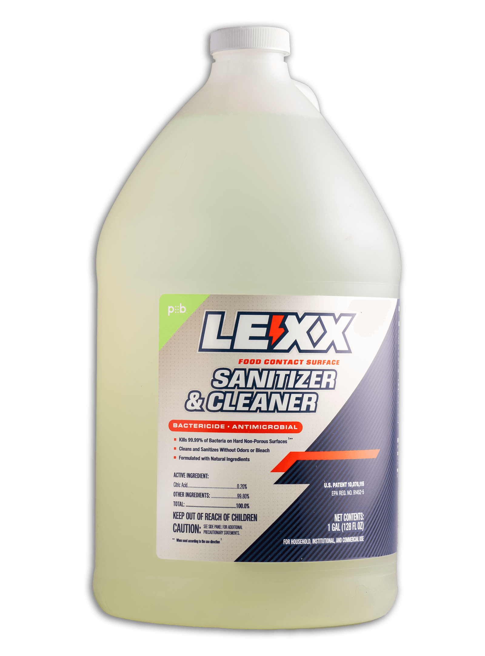 LEXX® RTU Liquid Food Contact Surface Sanitizer & Cleaner - EPA-registered and NSF-listed Category A1, D2 Sanitizer, Formulated with natural ingredients, No Rinse Required!